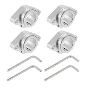 uxcell 4pcs SHF30 Aluminum Linear Rod Rail Shaft Support for 30mm Diameter Shaft, Linear Motion Rail Guides Mounting Bracket for CNC Machine, 3D Printer, Automation Equipment, Silver Tone