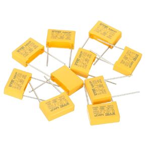 PATIKIL Safety Capacitors, 10 Pack 0.1uF AC 310V 15mm Pin Pitch 18x12x6mm Polypropylene Film Capacitor Assortment Kit for DIY Electronic Products