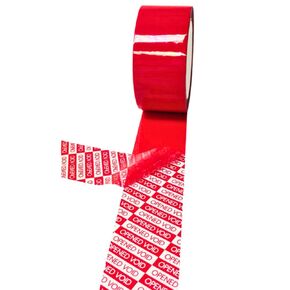 WOD TETR4 Tamper Evident Tape, Red - 1/2 inch x 55 yds. Ideal for High Security Applications When Sealing Boxes, Envelopes, or Cards