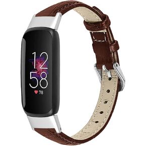 Chofit Leather Bands Compatible with Fitbit Luxe Bands for Women Men Genuine Leather Replacement Strap Watch Band, Adjustable Wrist Bands for Fitbit Luxe Fitness Tracker