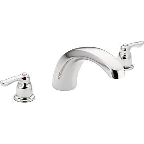 مطلوب صمام صنبور حوض روماني ذو قوس منخفض بمقبضين من Moen Chateau Chrome، T990