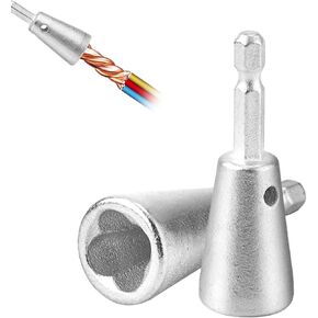 2 Pcs Twister Wire Connectors, Drill Wire Twisting New Wire Twister Tool Drill Wire Twister and Stripper for Drill Cable Quick Stripping, Nut Twister for Electrical Power Drill