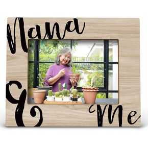 FONDCANYON Nana and Me Picture Photo Frame,Nana Gifts,Nana Birthday Gifts,Mother's Day Gifts for Grandma,Nana Gifts from Grandkids,Rustic Grandma and Me Picture Frames(5x7 Inch Photo)