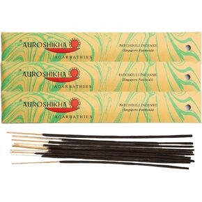 Auroshikha Marbling ~ Patchouli ~ Incense 10 Sticks (10 Pack - Total of 100 gram)