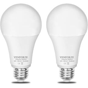 Venforze Bright Light Bulb,150w-200w Equivalent 2500LM E26 Led Bulb 23W Soft White 3000K A21 Led Light Bulb Non-Dimmable 2-Pack