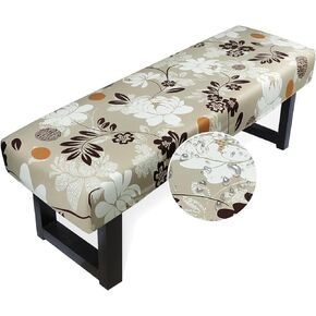 Waterproof Dining Bench Cover Stretch Jacquard - Dustproof Removable Slipcover for Living Room, Bedroom, Kitchen - Washable Bench Seat Protector Cover (Red Floral)