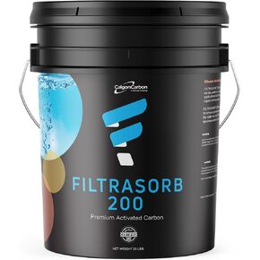 FILTRASORB 200 Certified Granulated High Performance Activated Carbon for Water/Air Filter Refill, 23 lb Approx. - Made in The USA – Certified Calgon Carbon Product