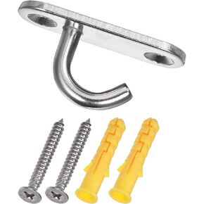 MECCANIXITY Ceiling Hooks 304 Stainless Steel 45x15mm Oval Plate Wall Mounted for Hanging Chandeliers Plants, Pack of 6