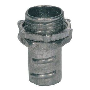 Morris Products 15075 Screw-in Connectors for Greenfield, Flex Conduit – Zinc Die Cast Locknut – to Connect Flexible Metallic Conduit to Metal, Steel Outlet Box – 1-1/2", 1-Pack