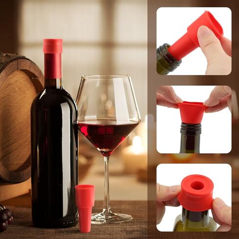 8pcs Silicone Wine Stopper, Colorful Wine Stoppers for Wine Bottles, Silicone Wine Seal Stopper, Wine Bottle Cover Caps for Wine Champagne Beer Bottle(8pcs/set) in Saudi Arabia