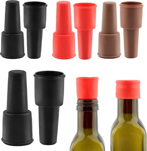 8pcs Silicone Wine Stopper, Colorful Wine Stoppers for Wine Bottles, Silicone Wine Seal Stopper, Wine Bottle Cover Caps for Wine Champagne Beer Bottle(8pcs/set) in Saudi Arabia