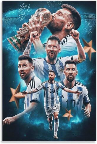 Messi poster unFramed 12x18 inch posters for room aesthetic Wall Art Decor Print for Fans And Family in Saudi Arabia
