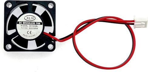 JZK 2PCS 30x30x10mm 2pin DC 12V Mini Silent Cooling Fan with Wires 3010 Small Quiet Cooling Fan 30mm 3cm Miniature brushless DC Fan 12V, 3D Printer Fan with Cable, heatsink Fan in Kuwait