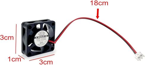 JZK 2PCS 30x30x10mm 2pin DC 12V Mini Silent Cooling Fan with Wires 3010 Small Quiet Cooling Fan 30mm 3cm Miniature brushless DC Fan 12V, 3D Printer Fan with Cable, heatsink Fan in Kuwait