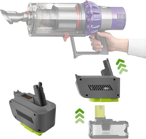 محول V10 لـ Ryobi إلى Dyson V10، محول بطارية لبطارية Ryobi 18V Li-ion تحويل للعمل من أجل DYS-on V10 Animal Fluffy SV12 المكنسة الكهربائية (ليس لـ V10 Slim) in Kuwait