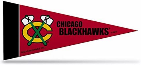 ريكو إندستريز NHL Chicago Blackhawks مقاس 10.16 سم × 22.86 سم ديكور كلاسيكي صغير على شكل راية in Saudi Arabia