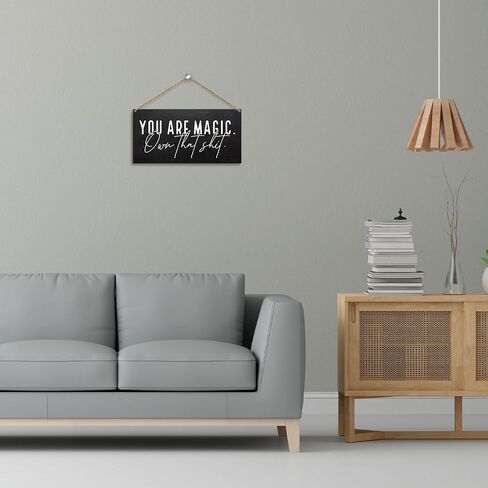 Sahjzk Rustic Hanging Wood Sign for Living Room, You are Magic, Home Wall Hanging Plaque with Rope, Door Decor Kitchen Christmas Party Supplies, Inspirational Wooden Art Gift for Bedroom -49 in Saudi Arabia