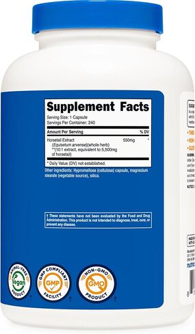 Nutricost Horsetail Extract Capsules (5,500 MG Equivalent Per Serving, 240 Servings) - Non GMO, Vegan in Saudi Arabia
