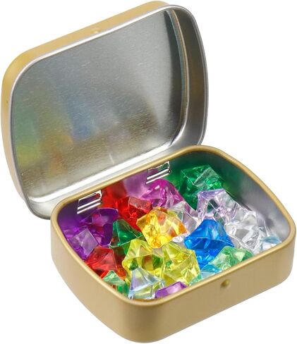 4pcs Mini Tin Can Metal Tin Box Containers 2.36"×1.85"×0.63" Rectangle Storage Box for Candy Jewelry Bead Pen Nib, with Hinged Lid (Dark Gold) in Saudi Arabia