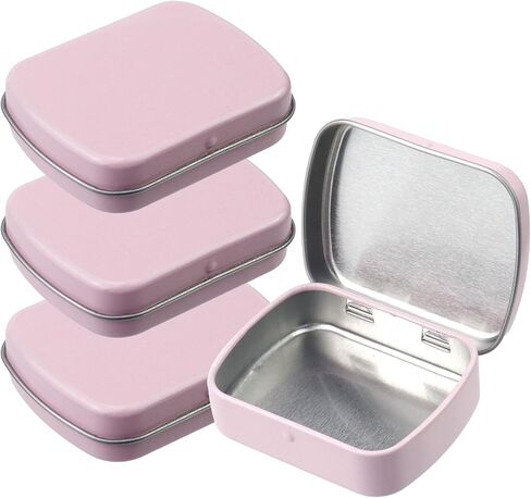 4pcs Mini Tin Can Metal Tin Box Containers 2.36"×1.85"×0.63" Rectangle Storage Box for Candy Jewelry Bead Pen Nib, with Hinged Lid (Dark Gold) in Saudi Arabia