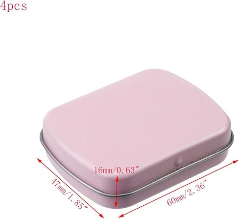 4pcs Mini Tin Can Metal Tin Box Containers 2.36"×1.85"×0.63" Rectangle Storage Box for Candy Jewelry Bead Pen Nib, with Hinged Lid (Dark Gold) in Saudi Arabia
