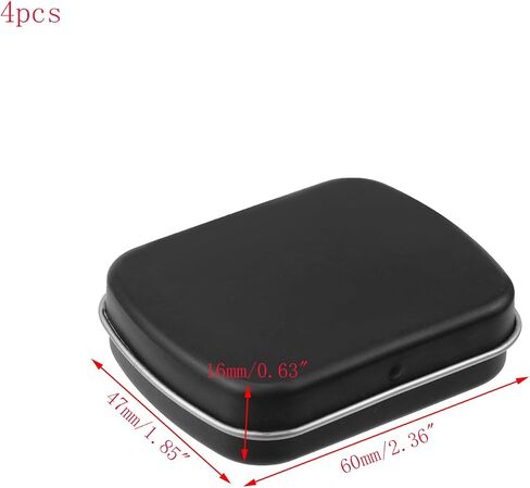 4pcs Mini Tin Can Metal Tin Box Containers 2.36"×1.85"×0.63" Rectangle Storage Box for Candy Jewelry Bead Pen Nib, with Hinged Lid (Dark Gold) in Saudi Arabia