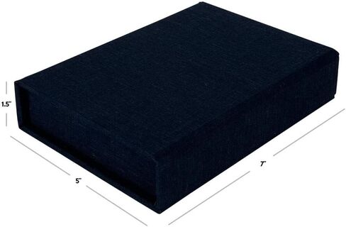 صندوق صور من الكتان باللون الأزرق الداكن بالجملة من Koyal، صندوق تخزين ذاكرة مقاس 10.16 × 15.24 سم مع غطاء، صندوق كتان تذكاري من الكتان in Kuwait