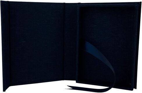 صندوق صور من الكتان باللون الأزرق الداكن بالجملة من Koyal، صندوق تخزين ذاكرة مقاس 10.16 × 15.24 سم مع غطاء، صندوق كتان تذكاري من الكتان in Kuwait