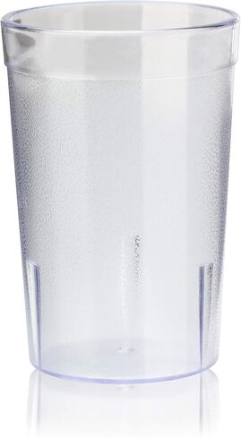 New Star Foodservice 46649 Tumbler Beverage Cup, Stackable Cups, Break-Resistant Commercial SAN Plastic, 8 oz, Clear, Set of 12 in Kuwait