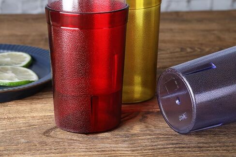 New Star Foodservice 46649 Tumbler Beverage Cup, Stackable Cups, Break-Resistant Commercial SAN Plastic, 8 oz, Clear, Set of 12 in Kuwait