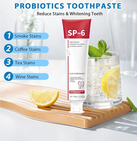 Sp-6 Ultra Whitening، Sp 6 معجون أسنان، معجون أسنان Ultra Whitening Sp - 6، معجون أسنان بروبيوتيك لتفتيح الأسنان، معجون أسنان للعناية بالتنظيف العميق، معجون أسنان Sp-6 نفس منعش (قطعتان) in Kuwait