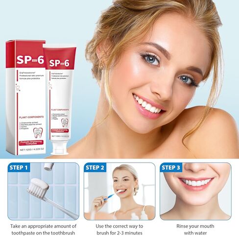 Sp-6 Ultra Whitening، Sp 6 معجون أسنان، معجون أسنان Ultra Whitening Sp - 6، معجون أسنان بروبيوتيك لتفتيح الأسنان، معجون أسنان للعناية بالتنظيف العميق، معجون أسنان Sp-6 نفس منعش (قطعتان) in Kuwait