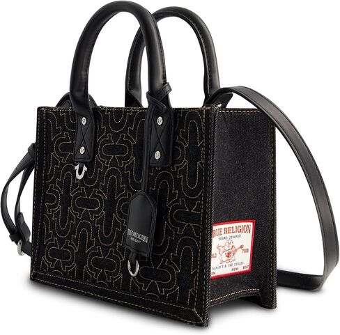 True Religion Women's Tote Bag, Quilted Horseshoe Travel Shoulder Handbag with Adjustable Crossbody Strap in Saudi Arabia