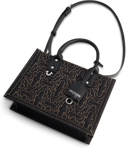 True Religion Women's Tote Bag, Quilted Horseshoe Travel Shoulder Handbag with Adjustable Crossbody Strap in Saudi Arabia