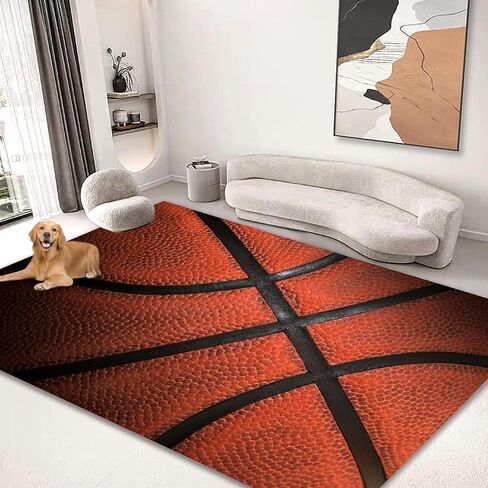 Area Rug Carpet Floor Washable Mats Rugs Non-Slip 5'x4' for Living Room Bedroom Dining Room Office Outdoor Home Decor Basketball in Saudi Arabia