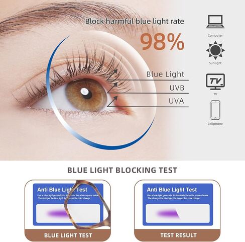 JM 3 Pack Trendy Square Blue Light Blocking Reading Glasses for Women Men, Anti UV Computer Readers Spring Hinge in Saudi Arabia