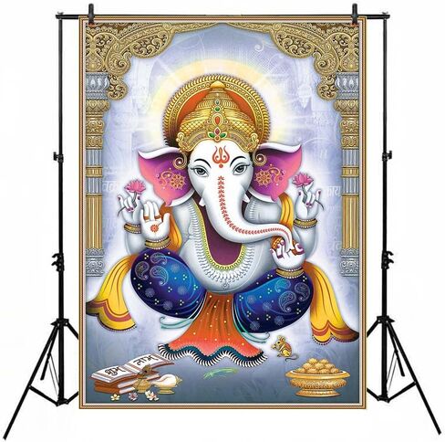 Smiler Lord Ganesha Poster Hindu Ganesha Tapestry Backdrop 5x7 Vinyl Ganesha Elephant Wall Art Room Home Wall Decor Ganesha Elephant Background in Saudi Arabia
