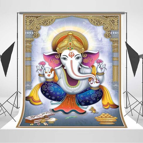 Smiler Lord Ganesha Poster Hindu Ganesha Tapestry Backdrop 5x7 Vinyl Ganesha Elephant Wall Art Room Home Wall Decor Ganesha Elephant Background in Saudi Arabia