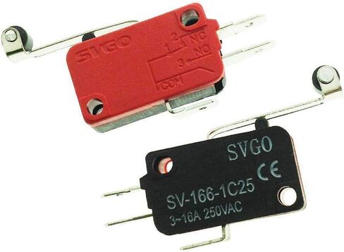 YXQ 5Pcs 250V AC SPDT 1NO 1NC Limit Switch Micro Switch SV-166-1C25 Long Lever with Wheel Automatic Reset in Saudi Arabia