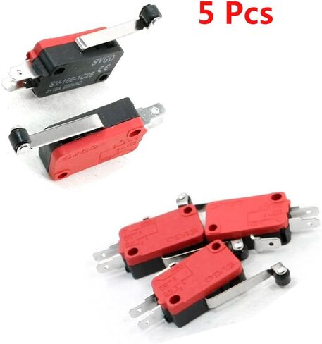 YXQ 5Pcs 250V AC SPDT 1NO 1NC Limit Switch Micro Switch SV-166-1C25 Long Lever with Wheel Automatic Reset in Saudi Arabia