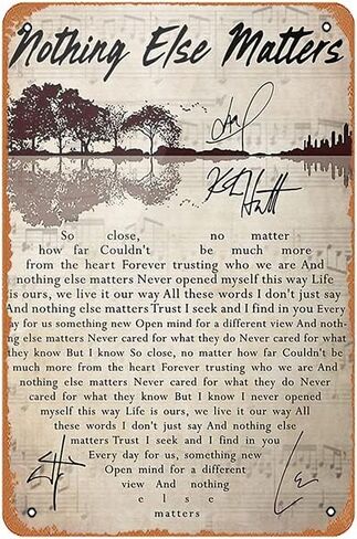 ملصق جيتار ليك لا شيء آخر يهم كلمات الأغاني ملفوفة من القماش المعدني ملصق قديم من القصدير علامة عائلية مقهى بار المزرعة ديكور جدار داخلي خارجي لوحة جدارية كلاسيكية عتيقة 8 × 12 بوصة in Kuwait