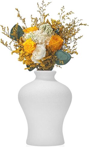 Handmade Ceramic Vase Small Vase -Flower Vase Minimalism Style for Modern White Vases for Decor, Modern Home Decor, Decor Vases for Centerpieces, Vases for Flowers, White Ceramic Vase… (Whiet) in Kuwait