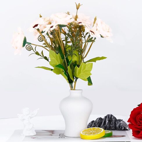 Handmade Ceramic Vase Small Vase -Flower Vase Minimalism Style for Modern White Vases for Decor, Modern Home Decor, Decor Vases for Centerpieces, Vases for Flowers, White Ceramic Vase… (Whiet) in Kuwait
