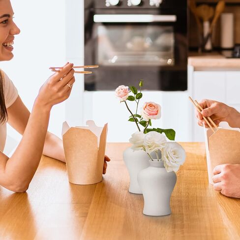 Handmade Ceramic Vase Small Vase -Flower Vase Minimalism Style for Modern White Vases for Decor, Modern Home Decor, Decor Vases for Centerpieces, Vases for Flowers, White Ceramic Vase… (Whiet) in Kuwait