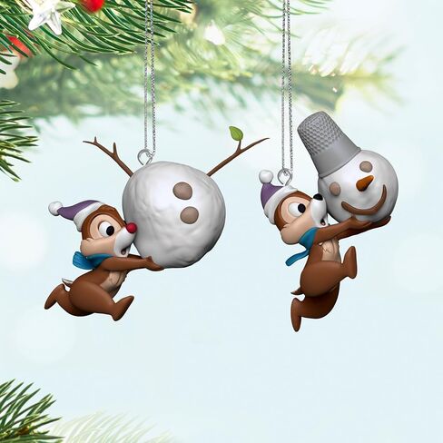 Hallmark Keepsake Christmas Ornaments 2024, Disney Chip and Dale Up to Snow Good, Set of 2, Gifts for Disney Fans in Saudi Arabia