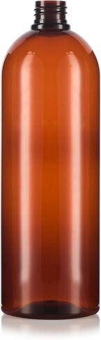 Amber 32 oz Large Boston Round PET Plastic Bottles (BPA Free) with White Heavy Duty Industrial Trigger Sprayer (4 pack) in Saudi Arabia