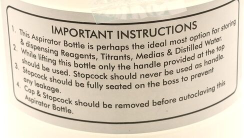EISCO 10 Liter Polypropylene Aspirator Bottle with Leak Proof Spigot in Saudi Arabia