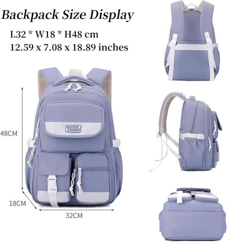 MITOWERMI Girls Backpack Kids Backpack for Boys Multi-Pocket Elementary Middle School Students Bookbags for Boys Teens Casual Daypack Purple in Saudi Arabia