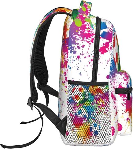 Colorful Soccer Fun Ball Backpack For School Laptop Bags Bookbag Big Casual Daypack For Student Girls Boys Kids Teens Travel Sports Work in Saudi Arabia