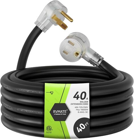 سلك تمديد لحام RVMATE 250 فولت 40 قدم، 8 AWG NEMA 6-50 STW سلك لحام عالي التحمل مع مؤشر LED in Saudi Arabia